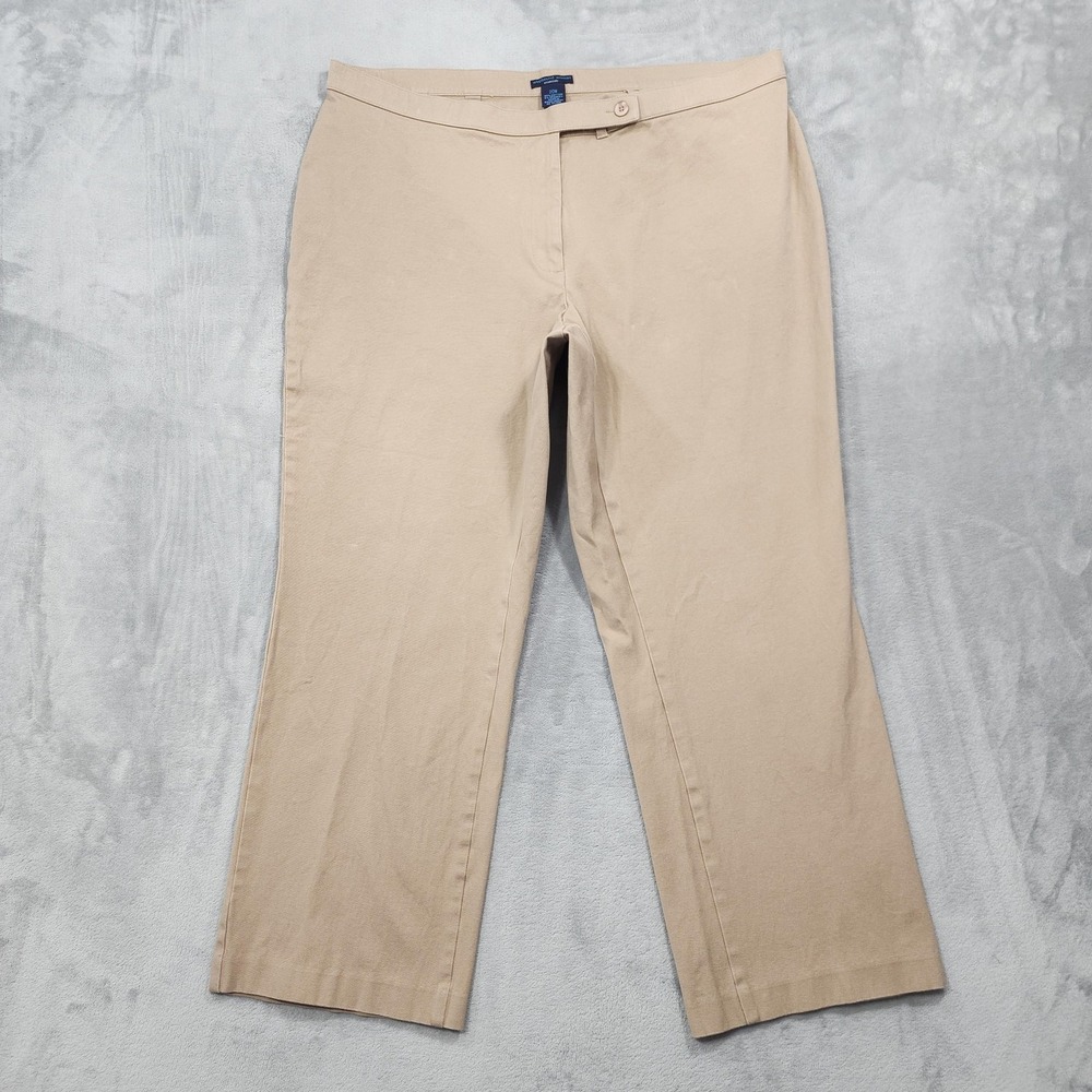 Westbound Woman Pants Womens 20W Beige Twill Khakis Straight Stretch Casual